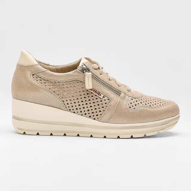 Mephisto Sneakers Γυναικείο δέρμα Μπεζ MEP/ABBY PERF PLATINUM