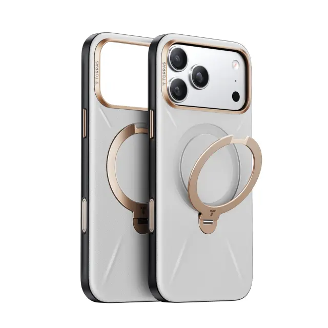 Torras Ostand Q3 Vegskin, pearl gray - iPhone 17 Pro Max