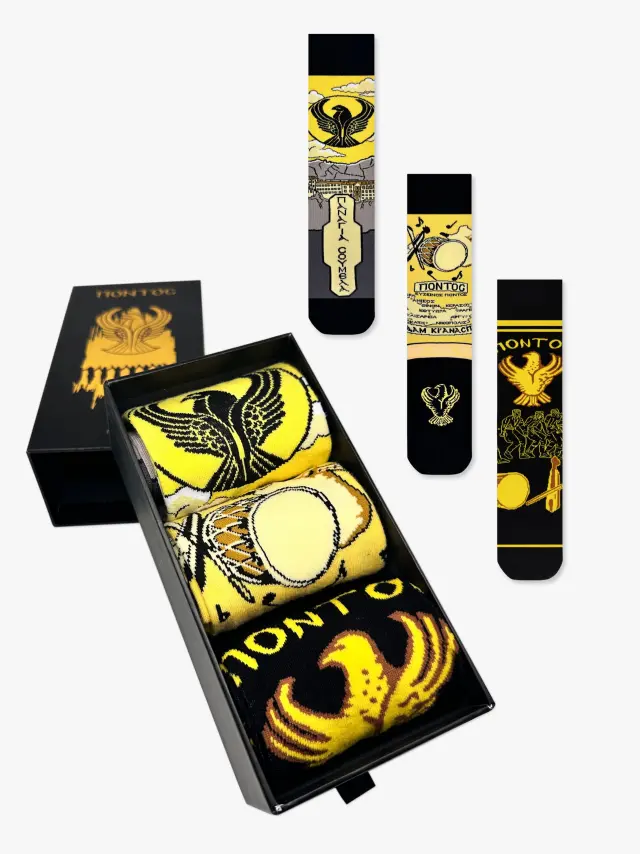 GIFT BOX Βαμβακερές Κάλτσες με Σχέδια Πόντος 3 Ζευγάρια NODO - 43-47