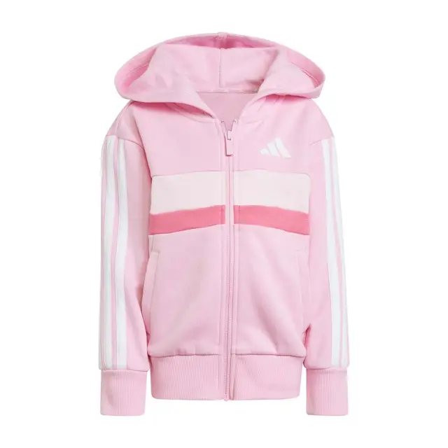 adidas Sportswear Kids 3Stripes Tiberio Fleece Full-Zip Hoodie Tracksuit Set Ροζ JI6206 (adidas Sportswear) 2
