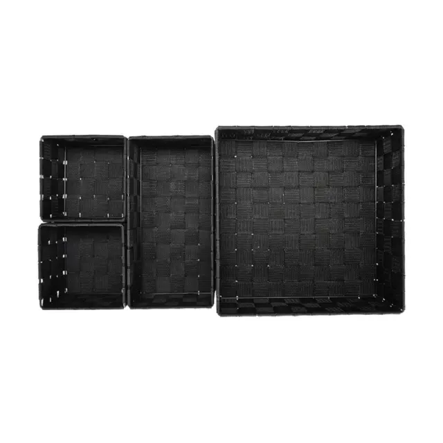 Estia Καλάθια Οργάνωσης Woven Σετ 4 Τεμ. 28X28X10Cm - 26X13X9Cm - 13X13X9Cm Μαύρα 2