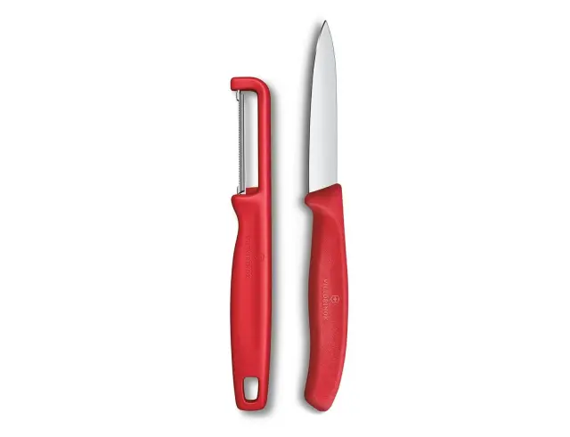 Σετ Μαχαίρια Γενικής Χρήσης & Αποφλοιωτής Victorinox Swiss Classic με μήκος λεπίδας 8cm - Red - 2 τεμάχια	6.7111.21C1 3