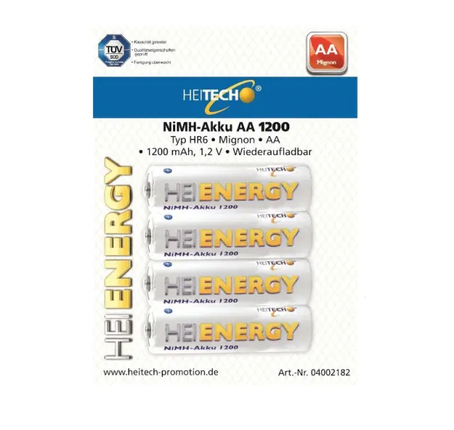 Επαναφορτιζομενες Μπαταριες Hr6 AA Heitech 04002182 1200mah 1.2v 4τμχ