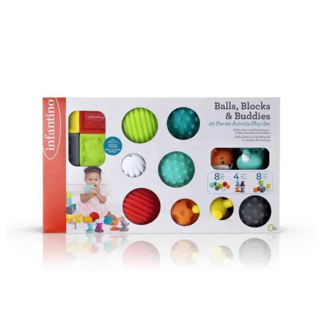 INFANTINO Balls Blocks & Buddies Activity Play Set 20pcs