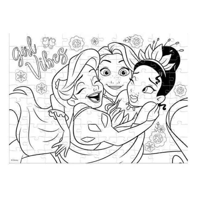 Diakakis Puzzle Χρωματισμού 2 Όψεων 100 τεμ. Disney Princess (000563981) 3