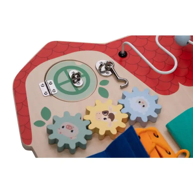 FreeON Free2Play Ξύλινος Πίνακας Δραστηριοτήτων Montessori με Πόρτες και Παράθυρα 18+ Μηνών 3