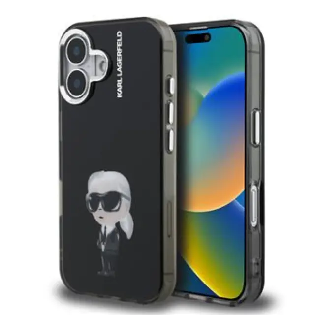 Karl Lagerfeld IML Aquarelle Karl Case for iPhone 16 Black
