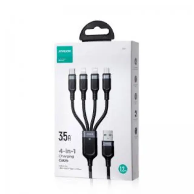 Καλώδιο Σύνδεσης USB 2.0 Joyroom S-1T4018A18 4 σε 1 Braided USB A σε Micro USB & USB C & 2xLightning 17.5W 1.2m Μαύρο N62584 3