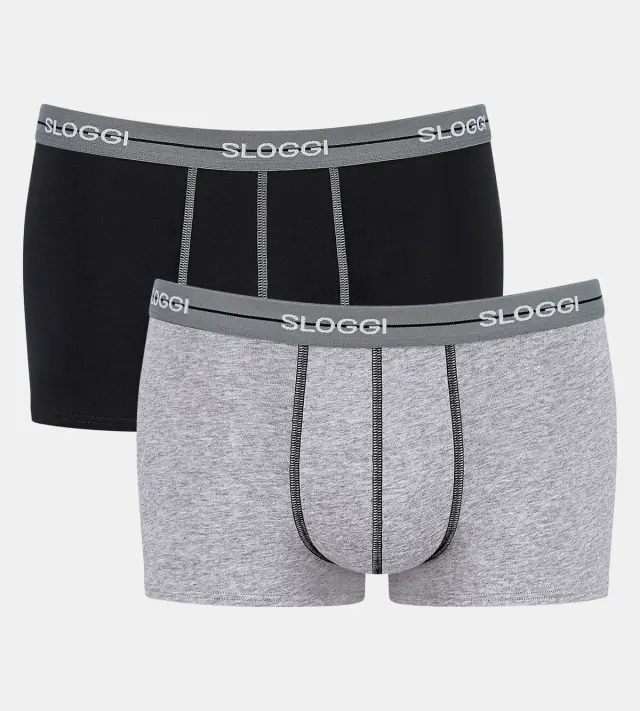 Sloggi Men Μποξεράκια Start Hipster Γκρι/Μαύρο 2-Pack