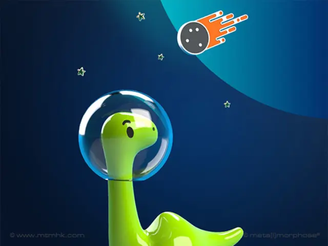 Metalmorphose Σετ 2 Καρφίτσες / 3D Metal Fashion Pins: Dinosaur & Comet 2
