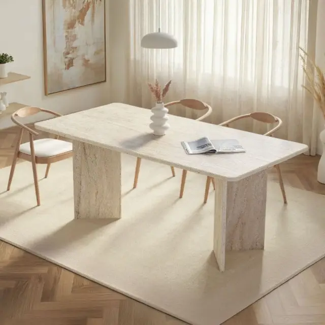 Τραπέζι Linza Megapap χρώμα travertine 180x90x75εκ.