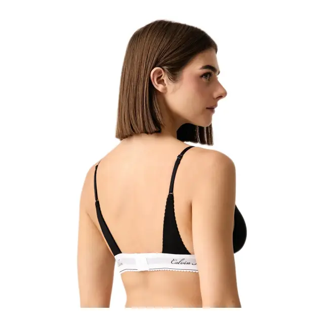 Calvin Klein Γυναικείο Μπουστάκι Lightly Lined Triangle, Χρώμα Μαύρο 2