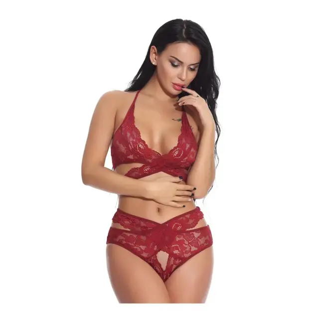 FMS Γυναικείο Sexy Set Δαντέλα Maira, Χρώμα Μπορντό - S 2