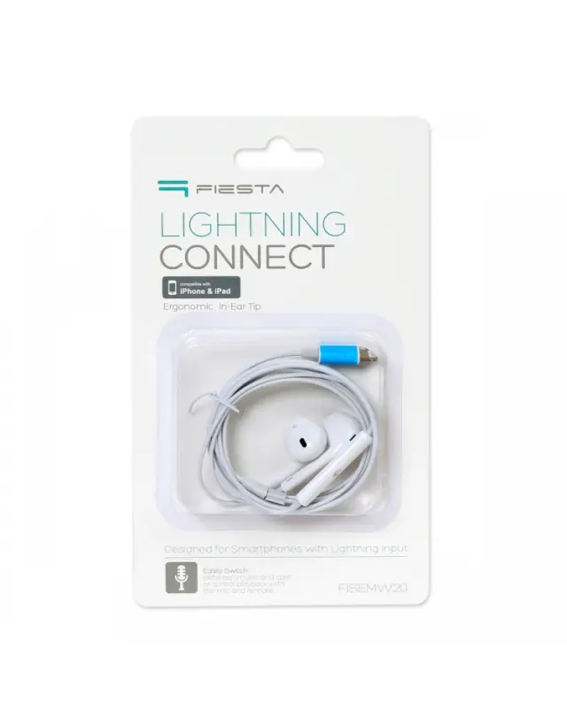 FISEMW20 FIESTA EARPHONES WITH MIC LIGHTNING WHITE