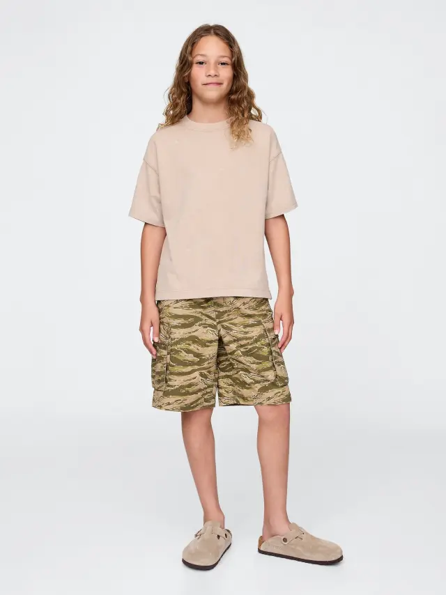 Χακί Παραλλαγής Παιδικό 7*5in Ripstop Easy Cargo Σορτς Green camo