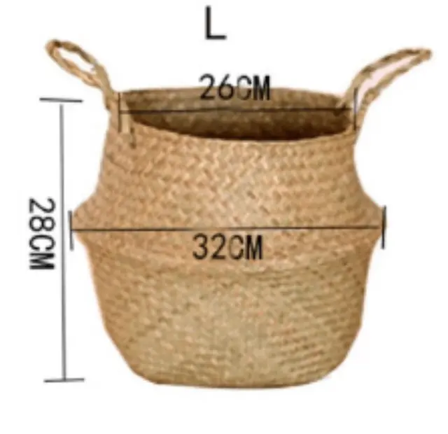 Διακοσμητικό ψάθινο καλάθι Boho σε 3 μεγέθη ZJ-1/2/3-1τμχ 2