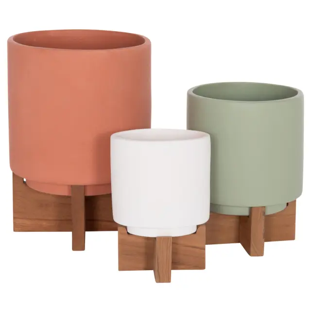 ΣΕΤ 3 ΓΛΑΣΤΡΕΣ ΜΕ TEAK ΒΑΣΕΙΣ FB94685 FIBER CEMENT ΣΕ 3 ΧΡΩΜΑΤΑ