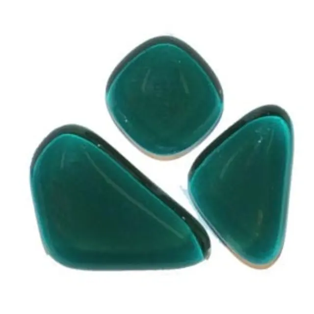Γυάλινες Ψηφίδες Soft Glass - Dark Turquoise - Πολυγωνικές - 200gr
