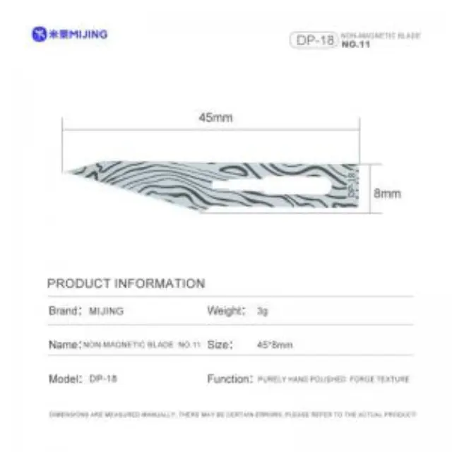 Σετ Ανταλλακτικές Λεπίδες Non-Magnetic MiJing DP-18 No.11 για Νυστέρι (5 τεμ.) N68248 3