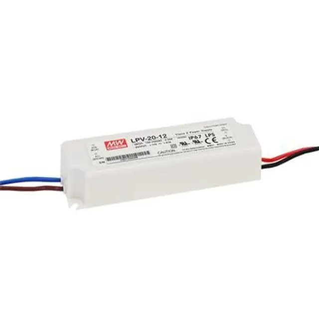 AC-DC Single output LED driver Constant Voltage (CV); Output 12Vdc at 1.67A; cable output 20W