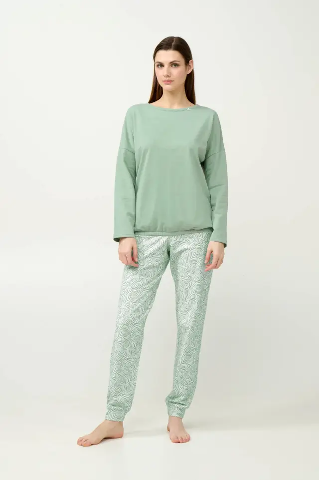 Χειμερινή Γυναικεία Φούτερ Πυτζάμα Vamp 23263 GREEN FROSTY