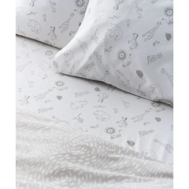 Σετ Παιδικά Σεντόνια Ημίδιπλα 3 Τεμαχίων Kentia Canopy White-Greige 190x270 3
