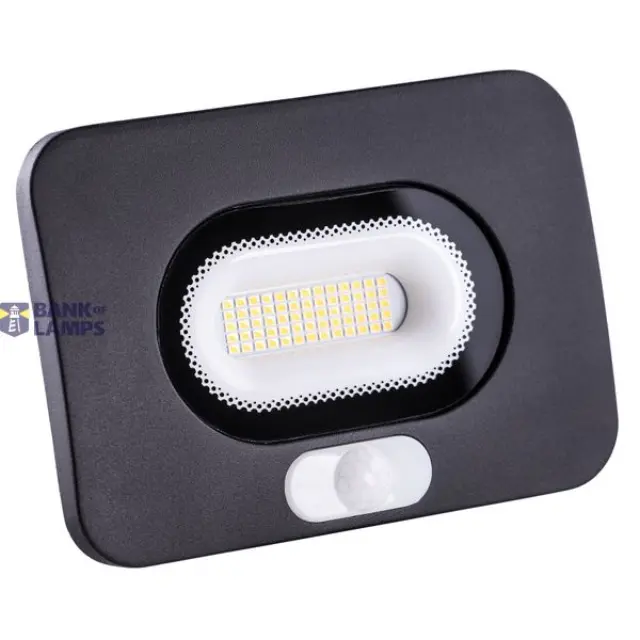 LED Floodlight 20W 4000K 2000Lm with PIR sensor IP65 RAL9005