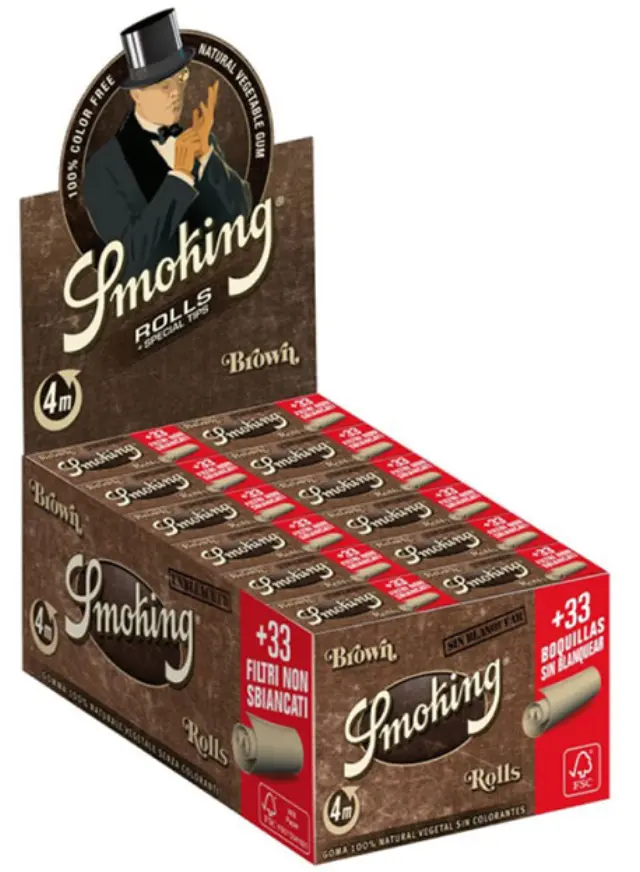 Smoking Rolls Ρολό Brown - 4 Μέτρα + Tips 2