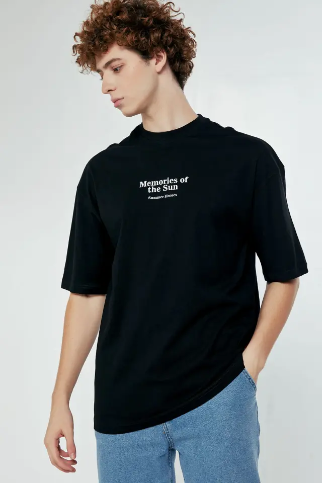 T-Shirt Βαμβακερό Memories Μαύρο