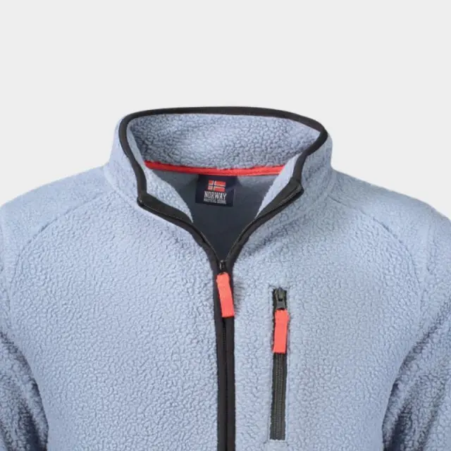 Norway Nautical School - Ανδρική Ζακέτα Φούτερ Fleece 839506-TYPHOO Γκρι Γαλάζιο - 3XL 3