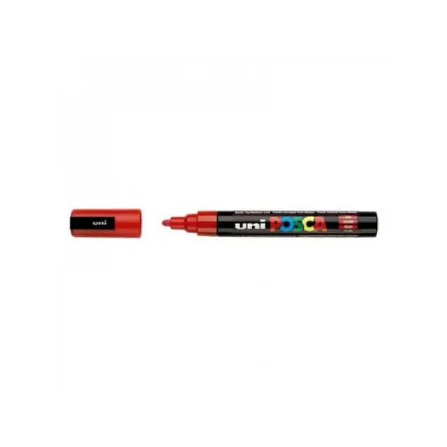 Μαρκαδόρος Σχεδίου Uni Posca PC-5M Medium με πάχος μύτης 1.8-2.5mm - RedPC-5M(E) - KOKKINO