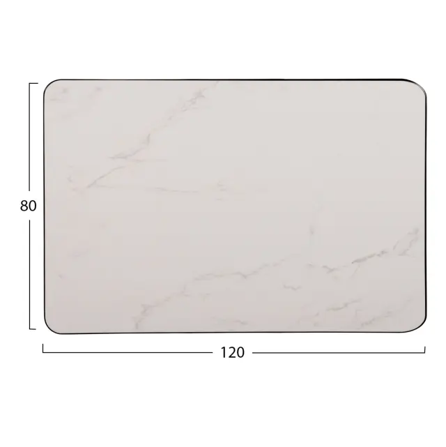 ΕΠΙΦΑΝΕΙΑ ΤΡΑΠΕΖΙΟΥ SINTERED STONE FB96656.02 WHITE MARBLE-ΠΛΑΙΣΙΟ ALU ΜΑΥΡΟ 120x80εκ. 2