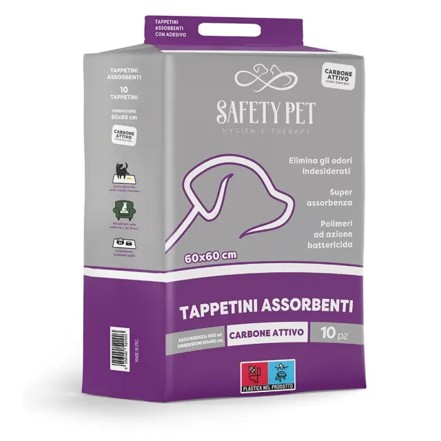 Safety Pet Quickdry Carbon Επιδαπέδιες Πάνες Σκύλου 60×60cm 10τμχ
