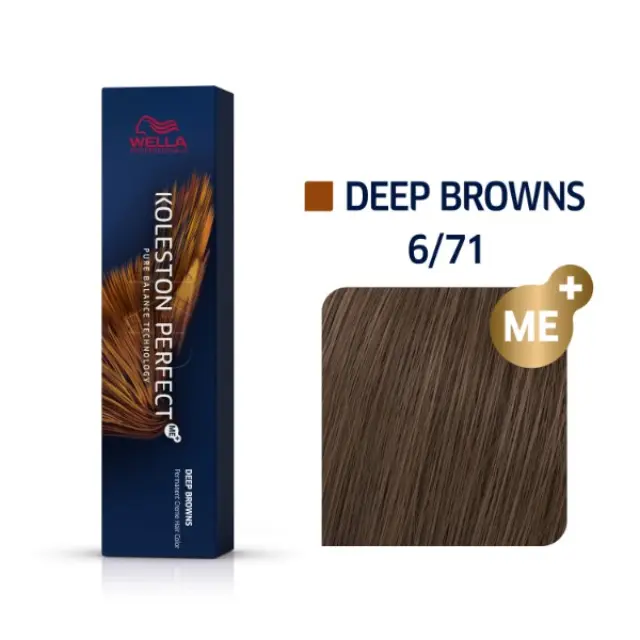 Wella Professionals Koleston Perfect Me+ Rich Natuals 60ml | Απόχρωση 4/71 Καστανό Καφέ Σαντρέ 2