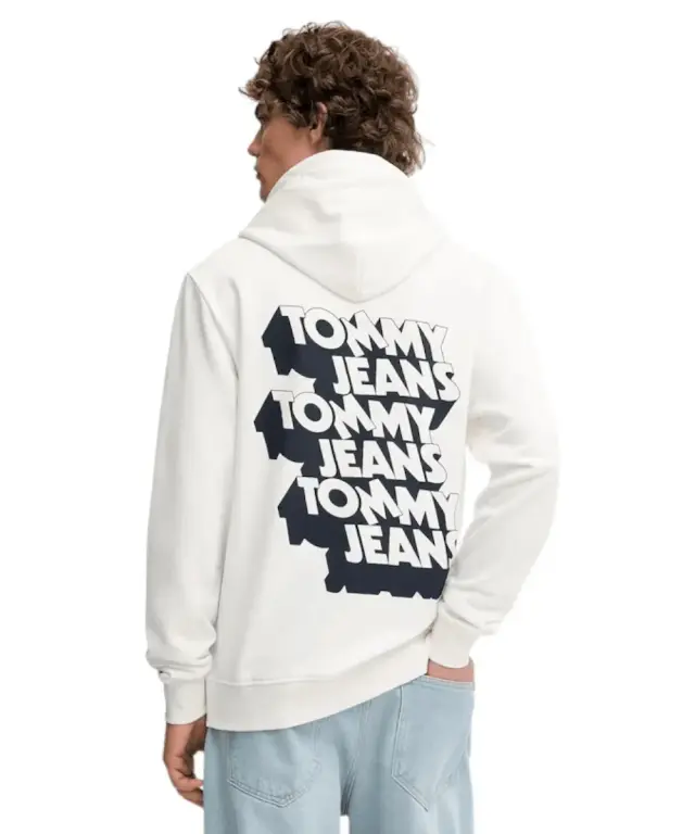 Tommy Hilfiger - Ανδρικό Φούτερ Stack Back Logo Hoodie DM0DM21625-YBL Λευκό 2