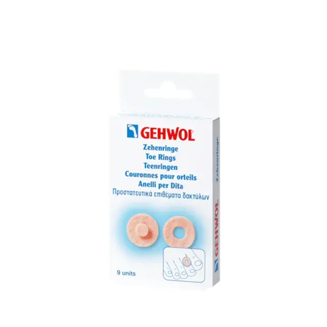 Gehwol | Επιθέματα Toe Ring Στρογγυλοί Προστατευτικοί Δακτύλιοι | 9 τμχ