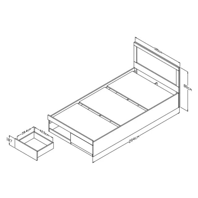 Κρεβάτι μονό Olympus pakoworld με συρτάρι castillo toro 100x200εκ 2