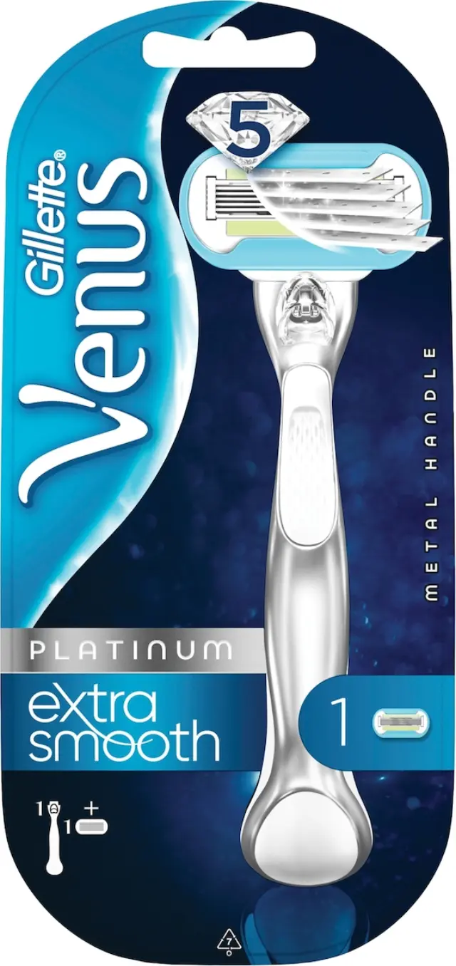 Gillette Venus Platinum Extra Smooth Ξυραφάκι Σώματος με Ανταλλακτική Κεφαλή 5 Λεπίδων & Λιπαντική Ταινία για Ευαίσθητες Επιδερμίδες 2