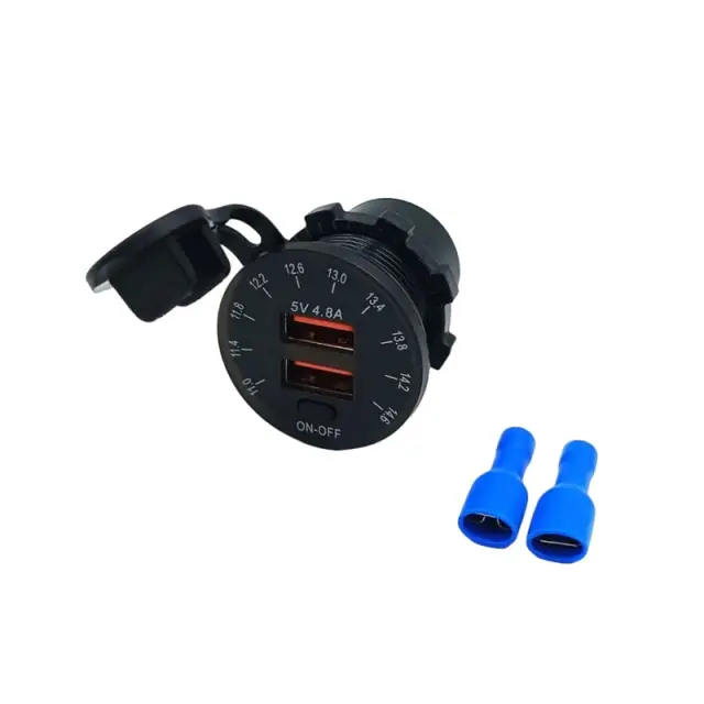 Φορτιστής Αυτοκινήτου USB Βολτόμετρο 5V 4.8A A103 - Car USB Charger 074102
