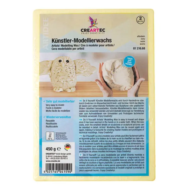 Creartec Κερί Γλυπτικής Μαλακό Ivory - 450gr