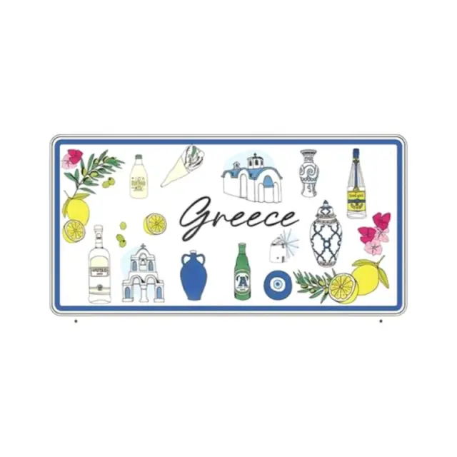 Μεταλλική πινακίδα Souvenir - 12pcs - Greece - 15x30cm - 181045