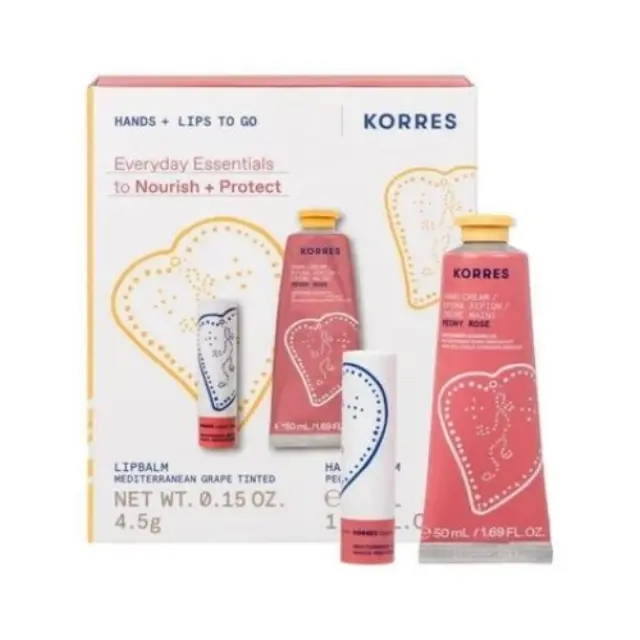 Korres Set Peony Rose Κρέμα Χεριών, 50ml + Lipbalm με άρωμα Σταφύλι, 4.5g 3