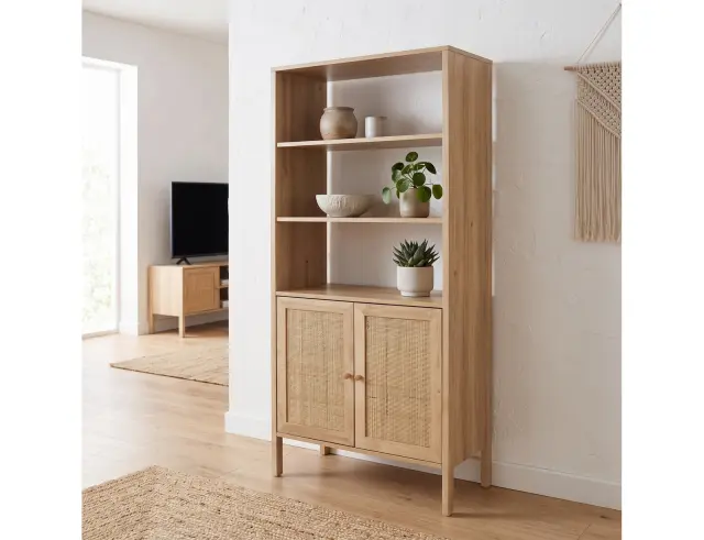 Μπουφές Bali Home Deco Factory με διαστάσεις 80x37x163cm - Απόχρωση Ξύλου HD5131