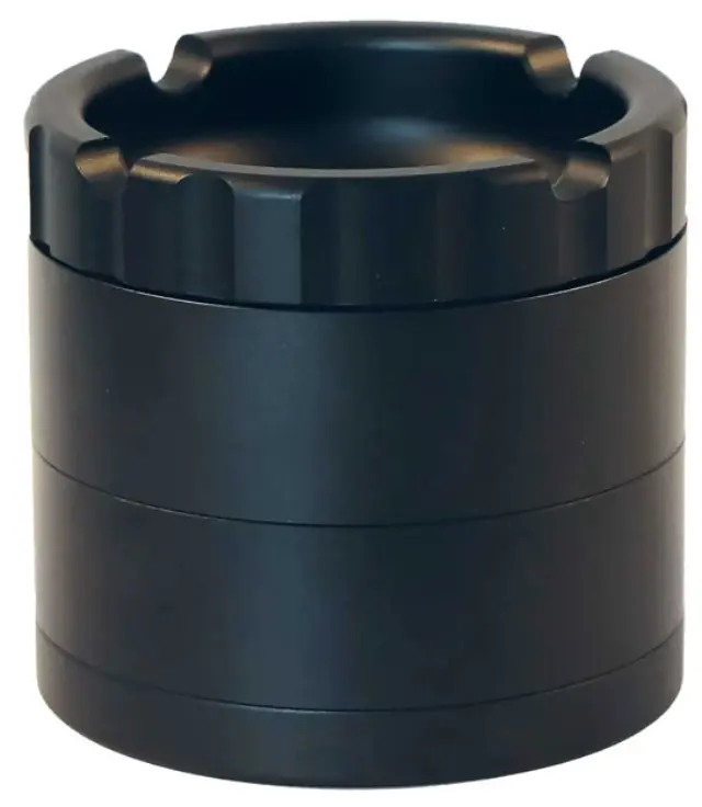 Hammercraft Grinder Τρίφτης Αλουμινίου With Ashtray 55mm Μαύρο - 4 Parts