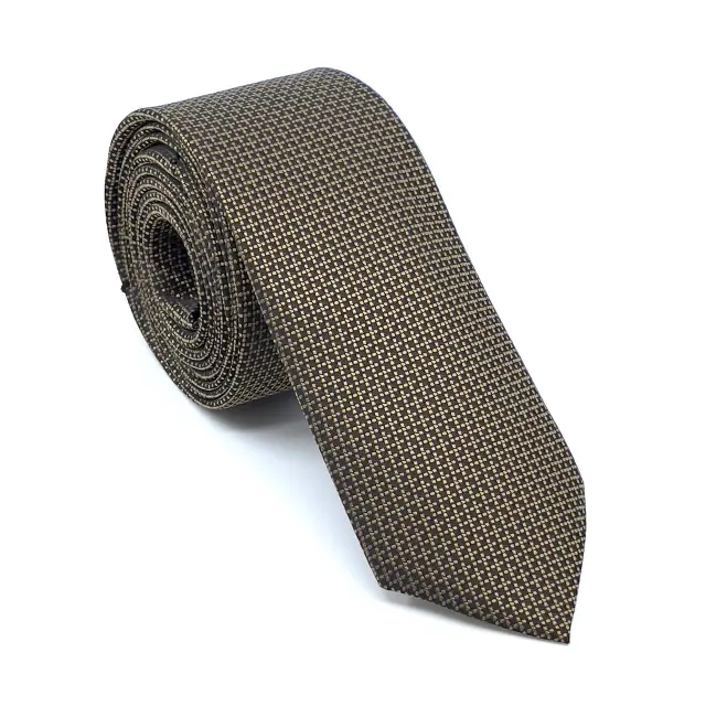 Καφέ Ζακάρ Γραβάτα Microfiber Σετ με Μαντηλάκι