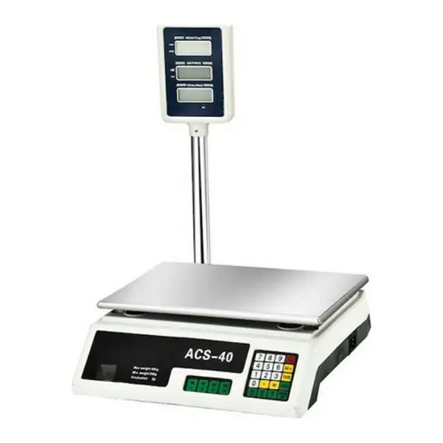 ACS-40 Ηλεκτρονική Ζυγαριά Λιανικής με Κολώνα με Ικανότητα Ζύγισης 40kg και Ακρίβεια 5gr