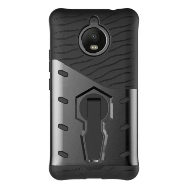OEM Hybrid TPU Case με Kickstand για Motorola Moto E4 Plus Black