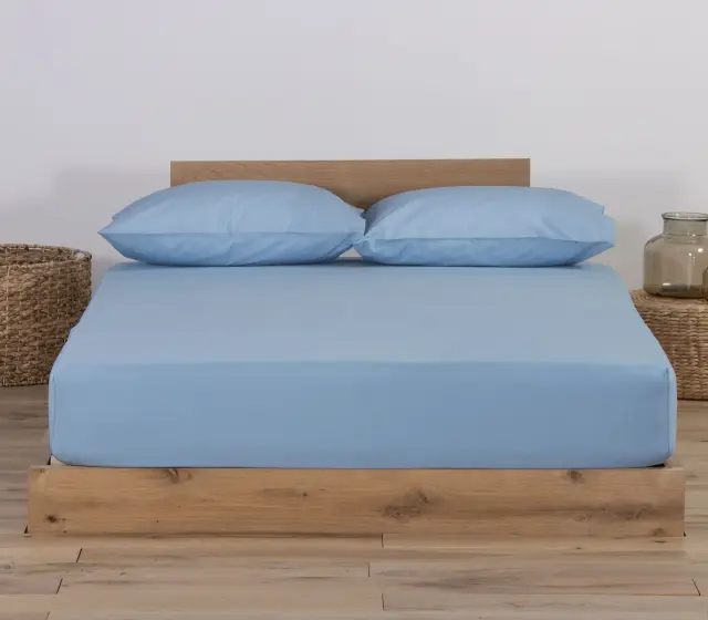 Nef-Nef Homeware Κατωσέντονο Μακό Υπέρδιπλο Με Λάστιχο Jersey Χωρίς Μαξιλαροθήκες 160x200+30 L.Blue