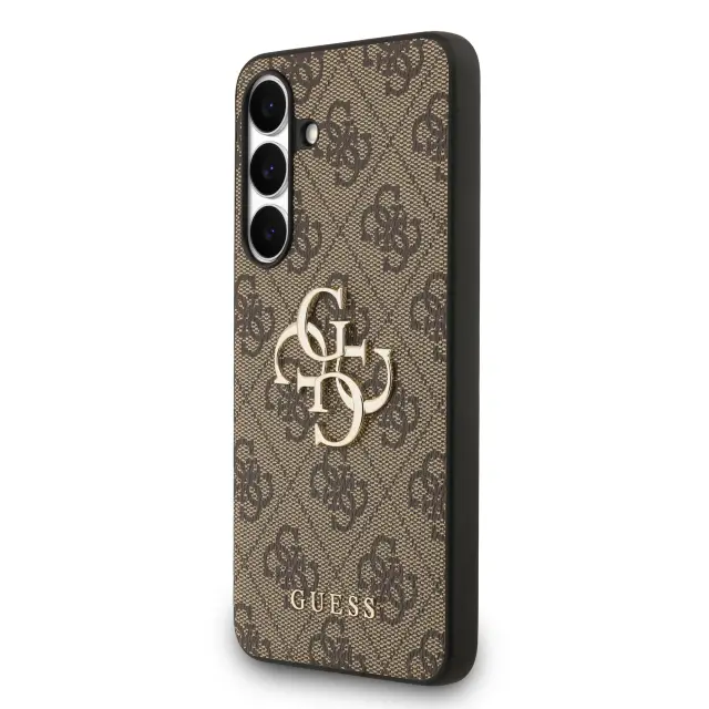 Guess PU 4G Metal Logo Case for Samsung Galaxy S25 FE Brown 2