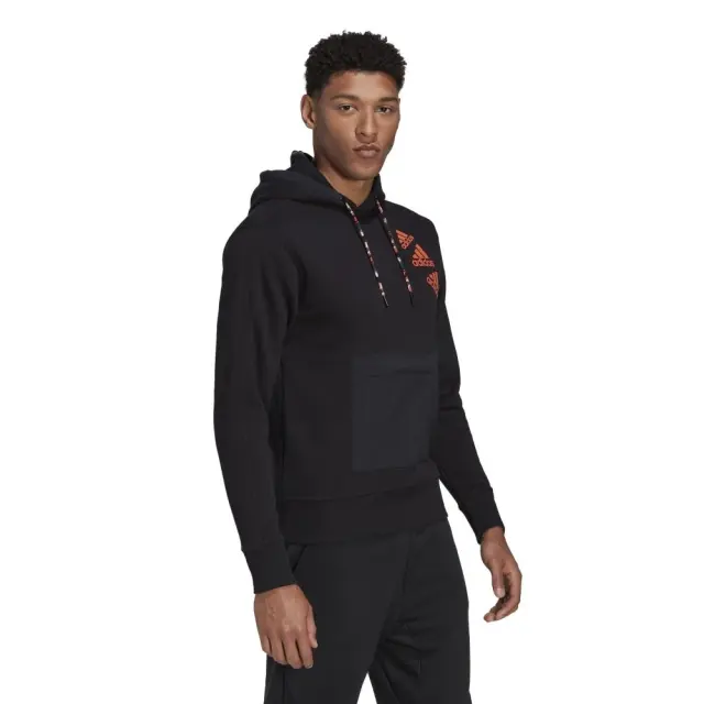 adidas BrandLove Fleece Hoodie (HL9376-Black) - Μαύρο 2